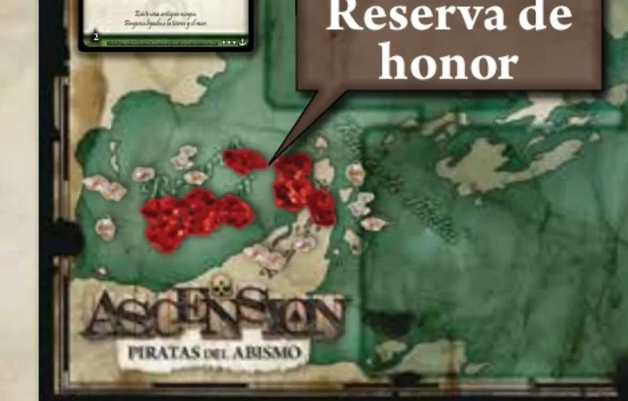 Zona de la reserva de honor del tablero con el montón de fichas rojas de honor.