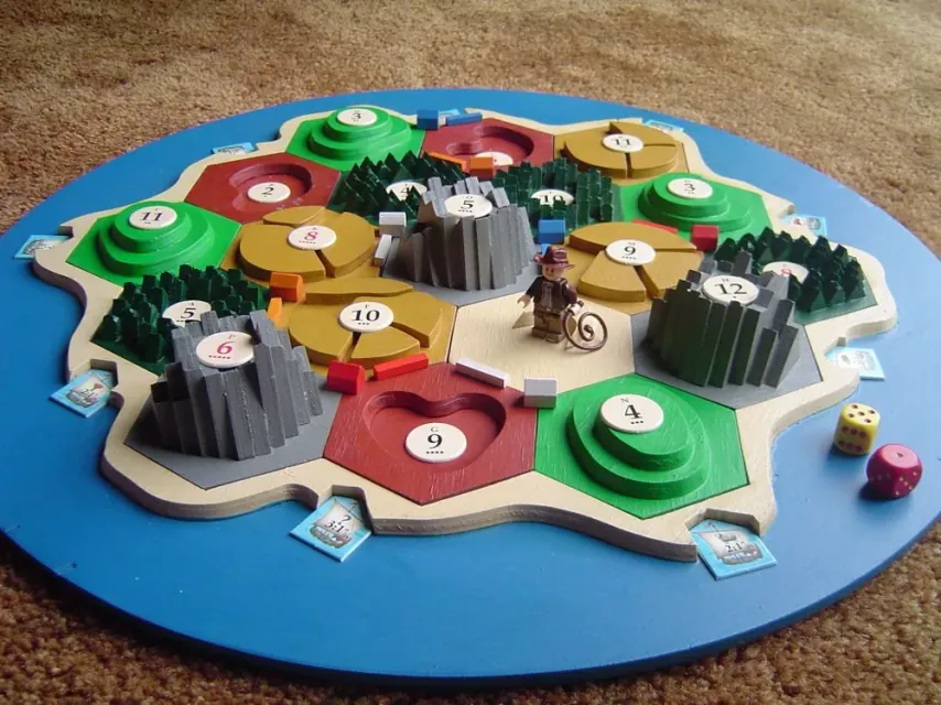 Building pieces assembled on their base.