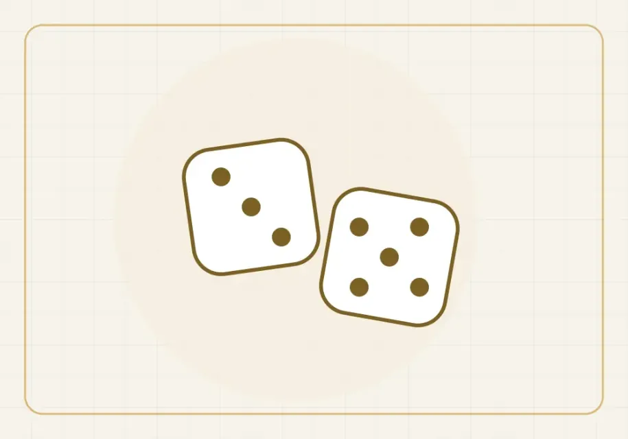Dice in the foreground with the relevant face showing.