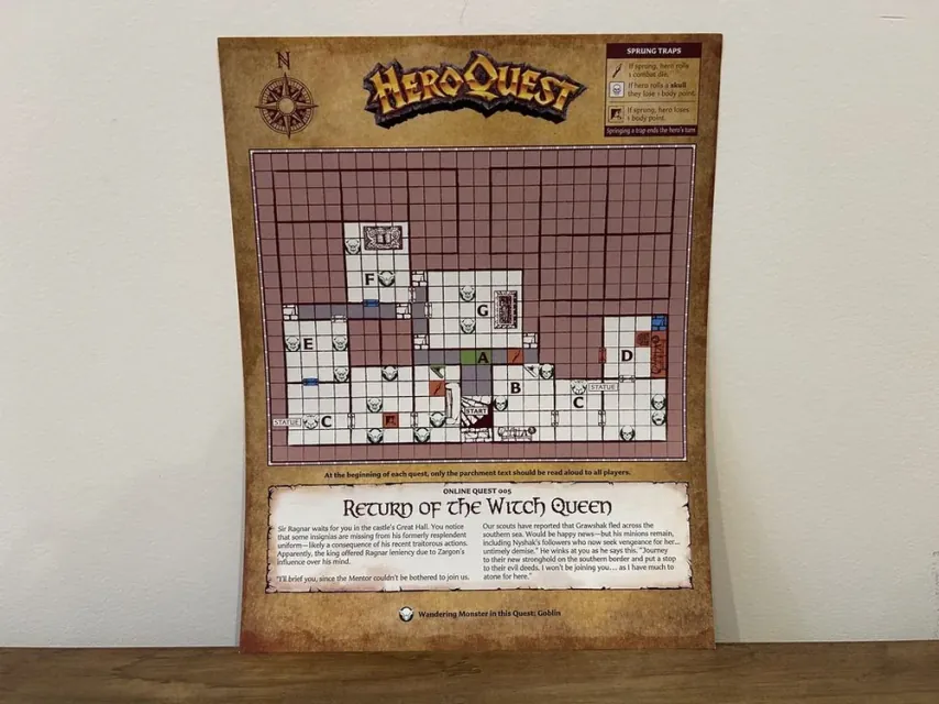Game master screen standing up, with what stays visible in front.