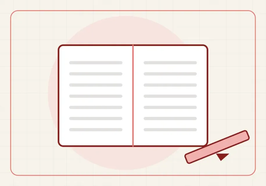 Libreta abierta con una anotacion y el lapiz al lado.