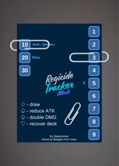 Whole player aid, legible.