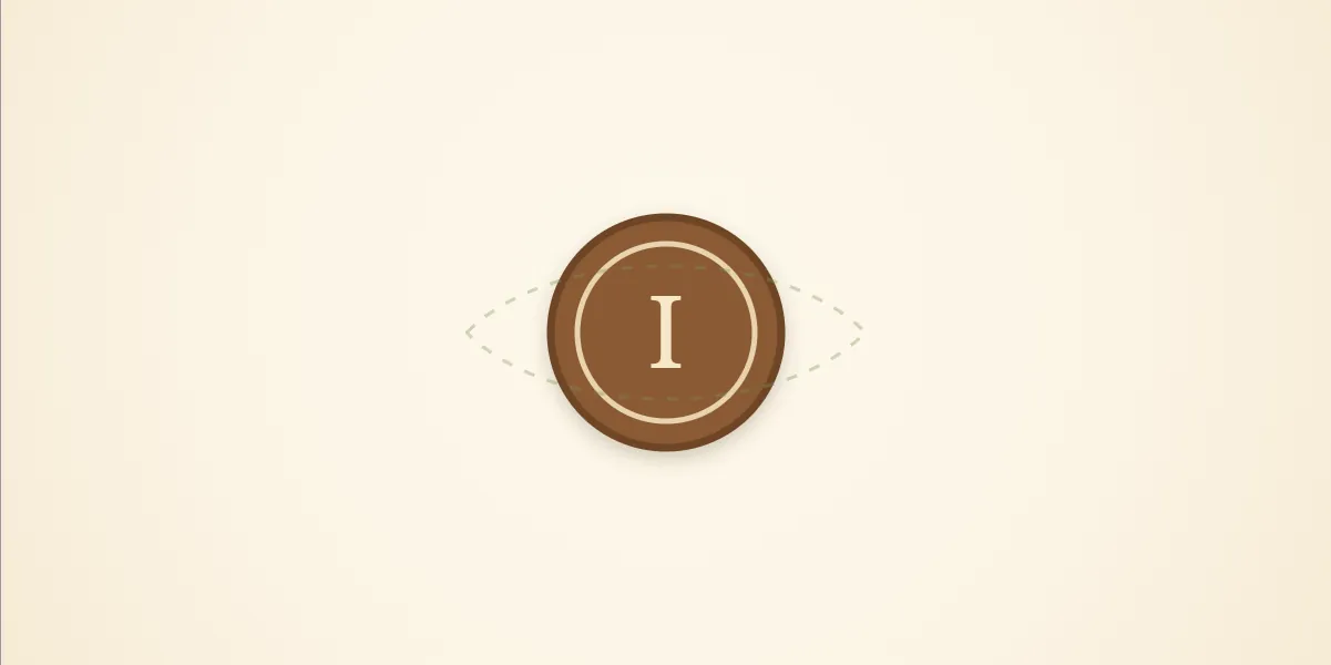 Wooden token with a capital I carved into it, the initiative marker.